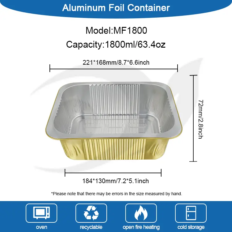 Segel sekali pakai wadah aluminium aluminium persegi