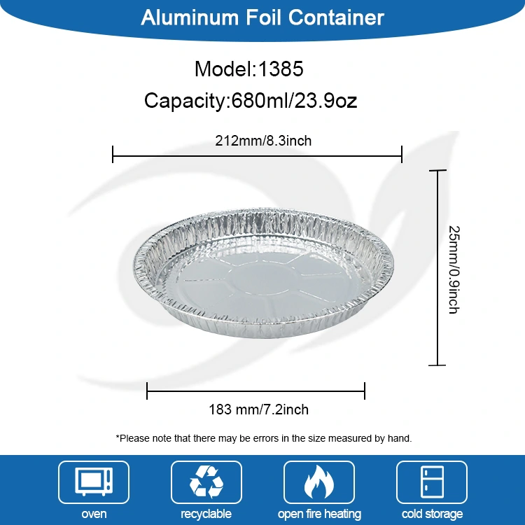 7-9 inci wadah pizza panci perak aluminium foil