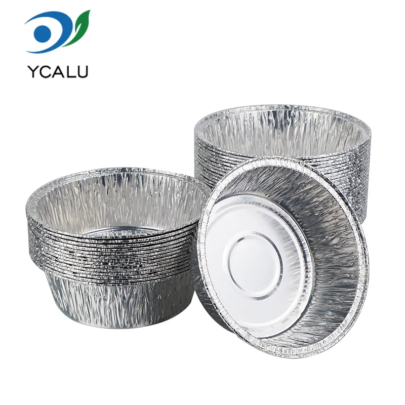 Wadah Aluminium Foil Perak kue bulat kecil Wadah Aluminium Foil Perak kue bulat kecil