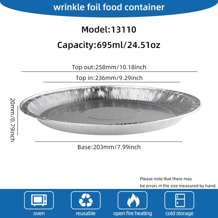 10 inci pizza panci perak aluminium foil wadah