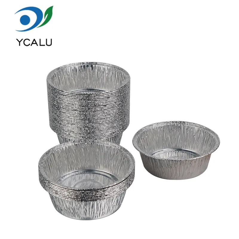 Wadah Aluminium Foil Perak kue bulat kecil