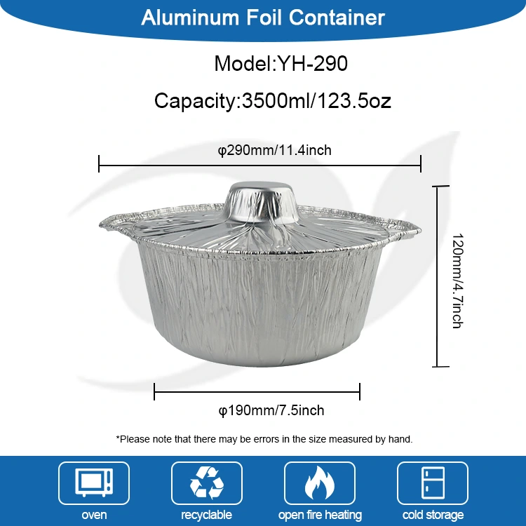 Panci Pot Pot Putar dan Panci Wadah Foil Aluminium Perak
