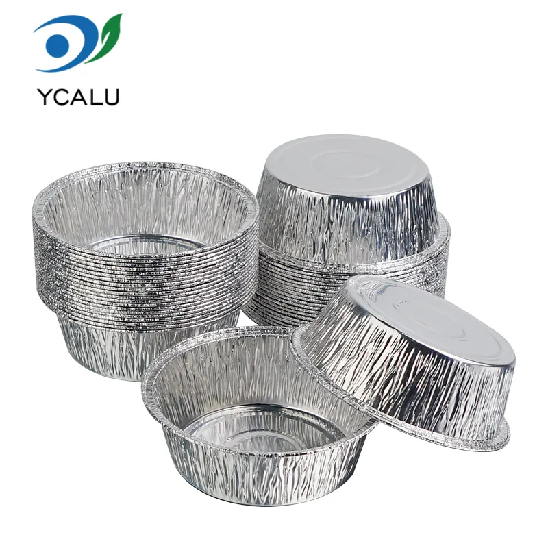 Wadah Aluminium Foil Perak kue bulat kecil