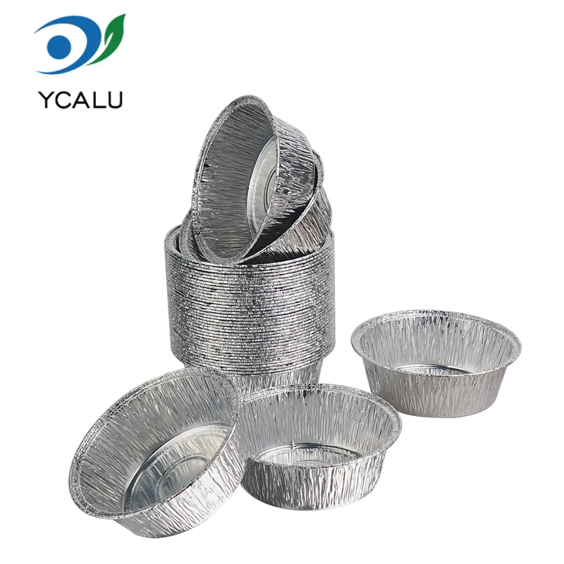 Wadah Aluminium Foil Perak kue bulat kecil