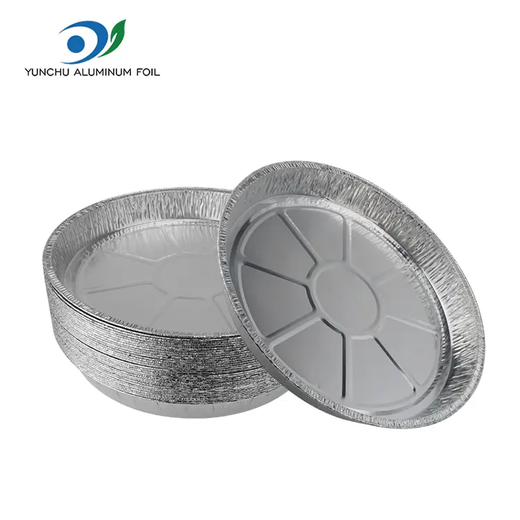 Wadah foil aluminium perak sirkular