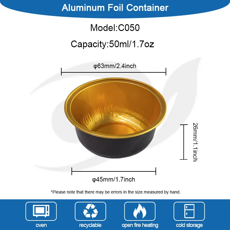 Berwarna bundar bundar smoothwall aluminium foil wadah
