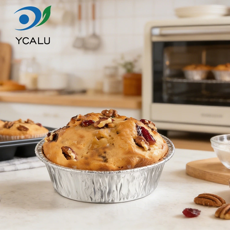 Wadah Makanan Aluminium Foil Perak Penggorengan Udara Kue Sekali Pakai