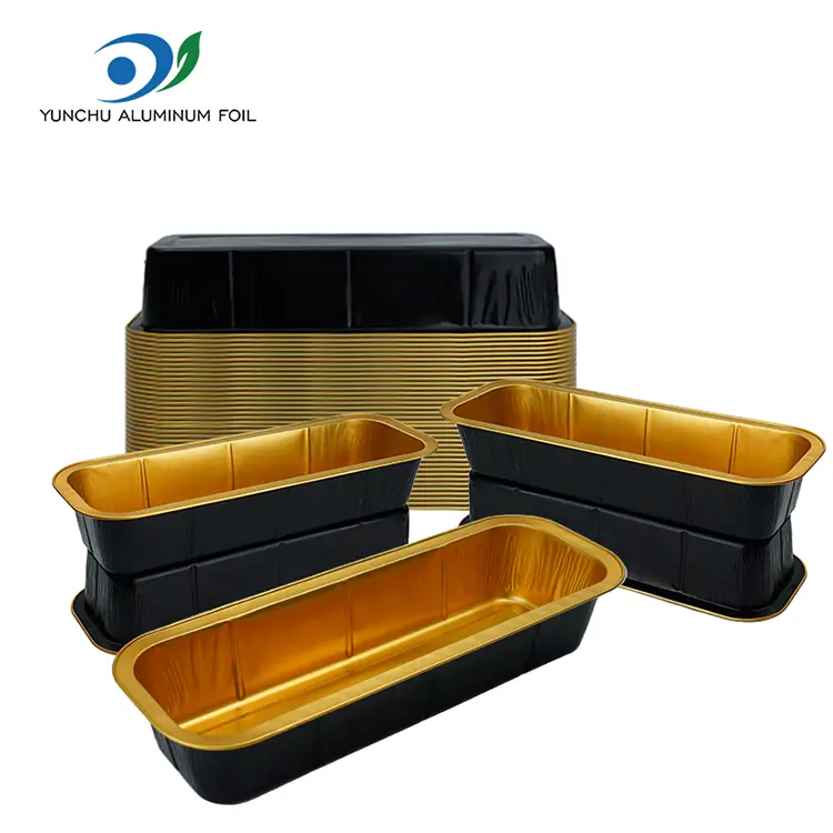 Roti oven persegi panjang wadah aluminium smoothwall aluminium foil