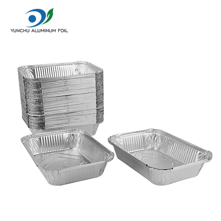 Kotak makan siang barbekyu sekali pakai wadah aluminium perak foil