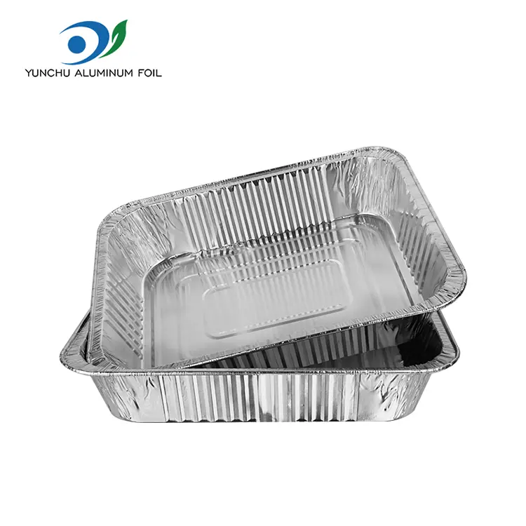 Barbekyu sekali pakai wadah aluminium perak aluminium