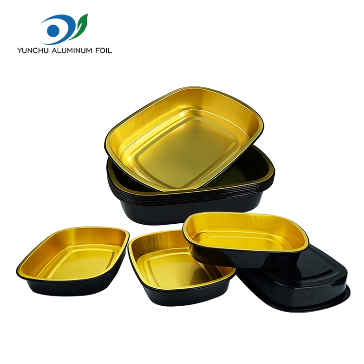 Pleposable Black Gold Catering Wadah Aluminium Foil
