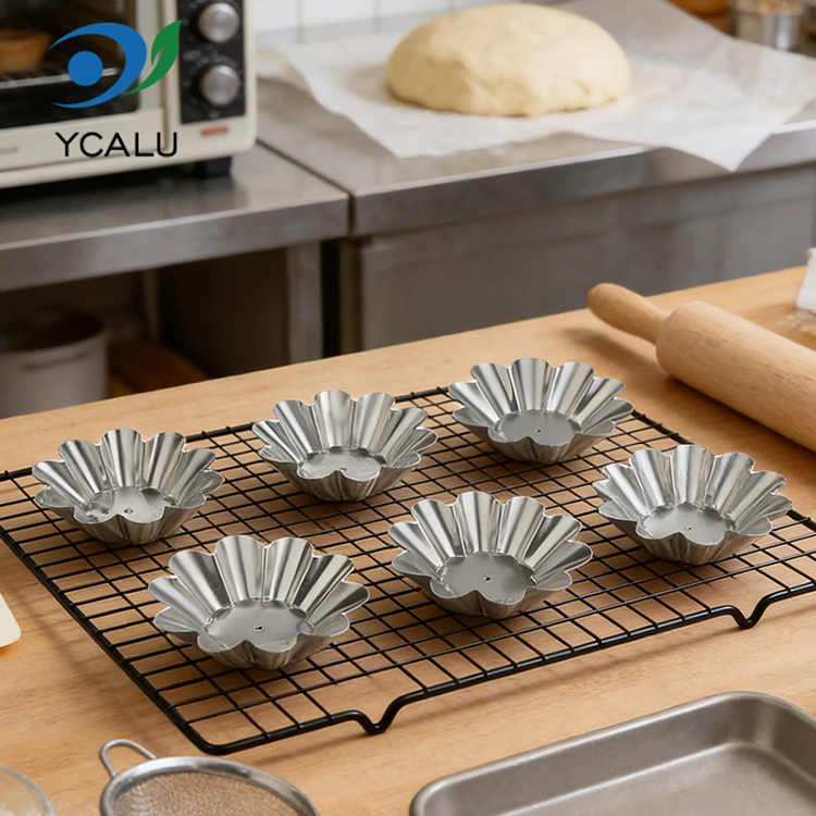 Baki Tart Telur Krisan Sekali Pakai Wadah Makanan Aluminium Foil Perak