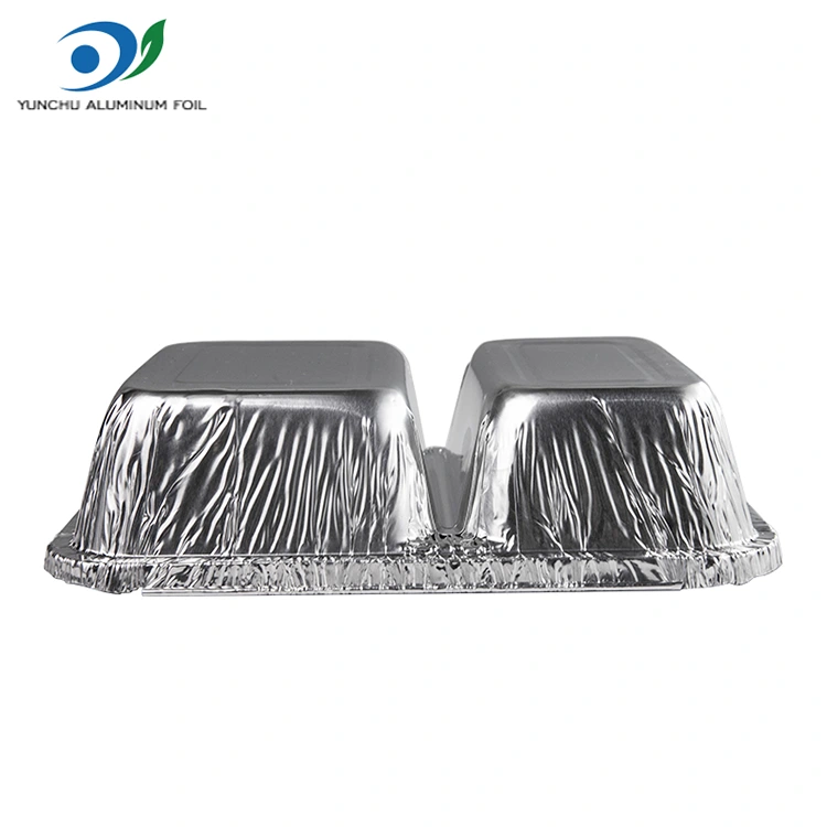 Kompartemen sekali pakai wadah aluminium foil perak makanan perak