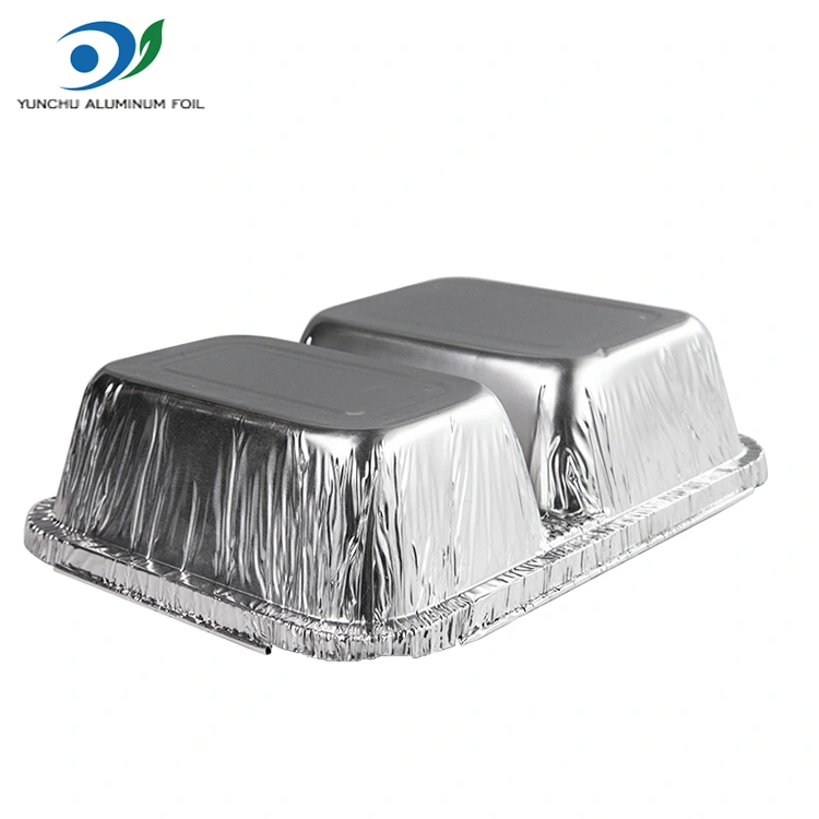 Kompartemen sekali pakai wadah aluminium foil perak makanan perak