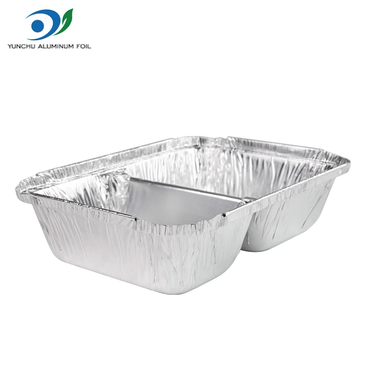Kompartemen sekali pakai wadah aluminium foil perak makanan perak