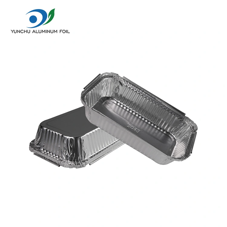 Kotak makanan cepat saji sekali sekali pakai wadah aluminium perak aluminium