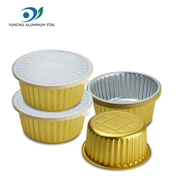 Minuman makanan sekali pakai wadah aluminium golden aluminium foil