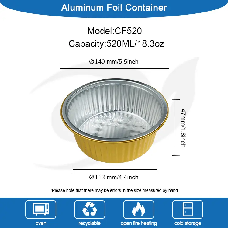 Wadah Foil Aluminium Foil Foom Foom Foom Disposable Golden