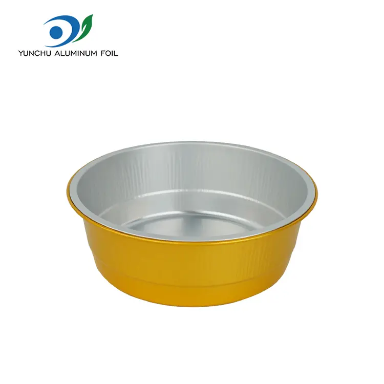 Wadah foil aluminium bundar emas sekali pakai