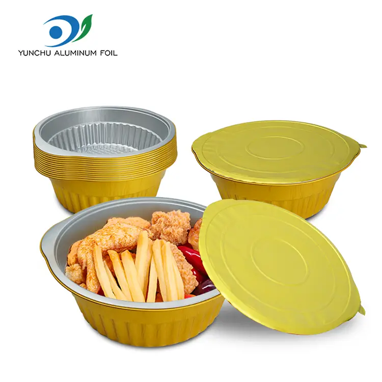 Pot Pot Pot Pot Hot Wadah Aluminium Golden Round