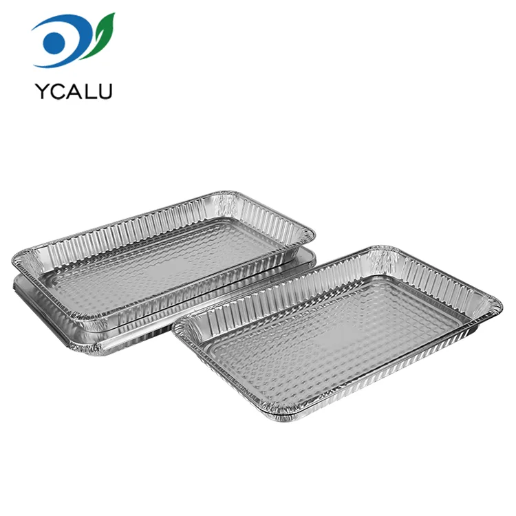 Oven barbekyu berkapasitas besar sekali pakai Wadah Makanan Aluminium Foil Perak
