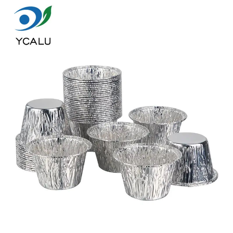 Wadah Aluminium Foil Perak Cangkir Kue Mini Sekali Pakai