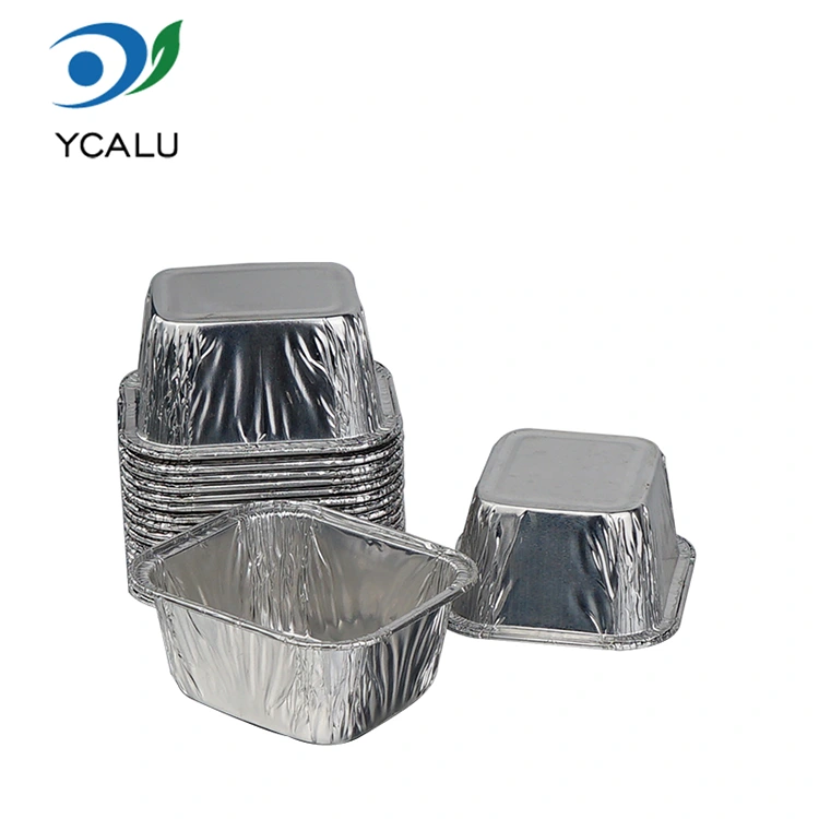 Baki kue persegi panjang sekali pakai Wadah Makanan Aluminium Foil Perak