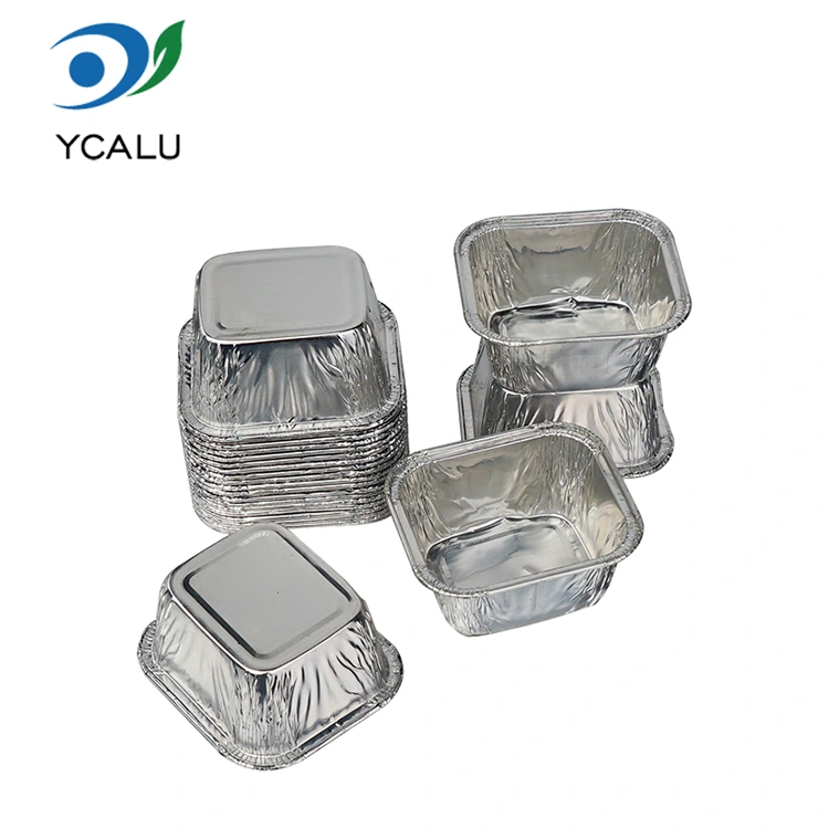 Baki kue persegi panjang sekali pakai Wadah Makanan Aluminium Foil Perak