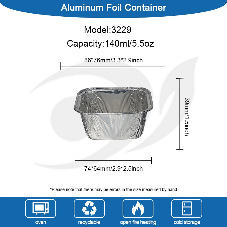 Baki kue persegi panjang sekali pakai Wadah Makanan Aluminium Foil Perak
