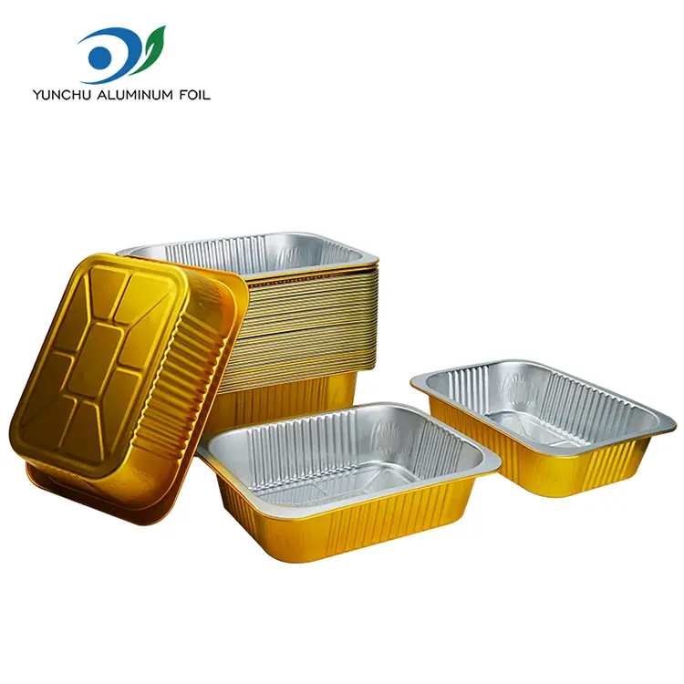 Kontirer aluminium perak katering perak yang dapat dibawa berlipat dari wadah foil perak