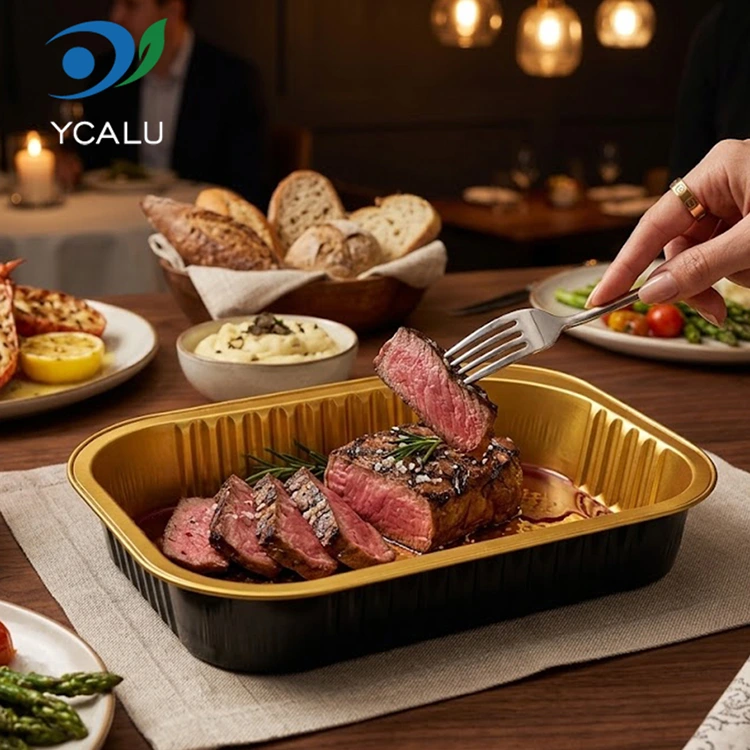 Wadah Aluminium Foil takeout katering persegi panjang sekali pakai