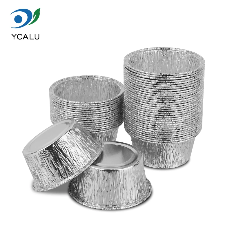 Baki kue bundar sekali pakai Wadah Aluminium Foil Perak