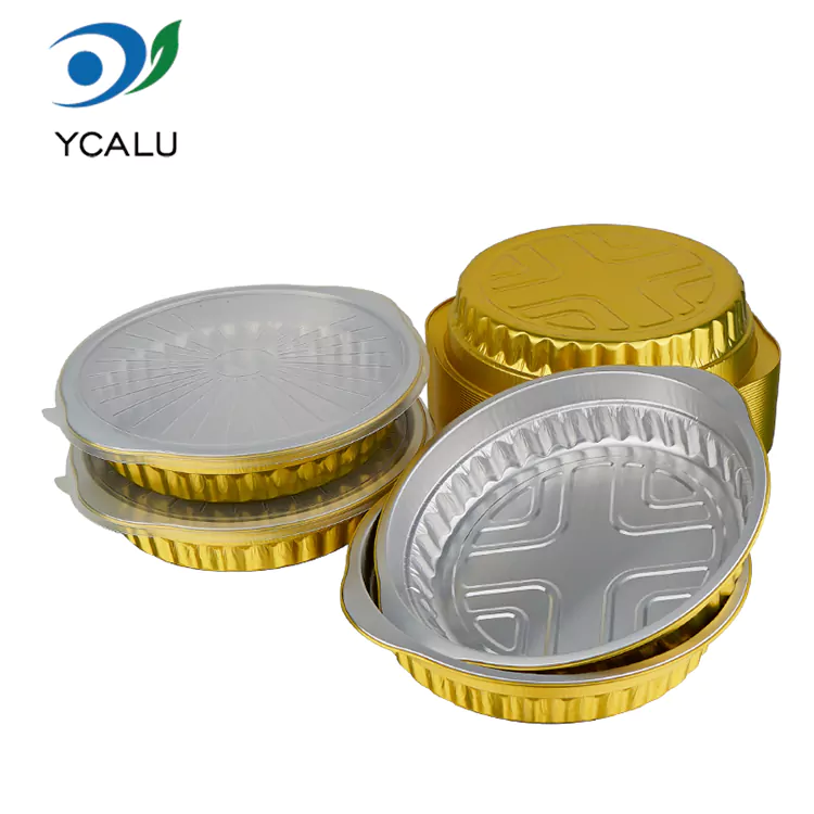 Wadah Aluminium Foil takeaway katering bulat sekali pakai