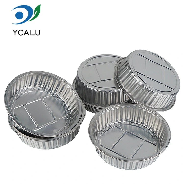 Wadah Aluminium Foil katering kemasan perak bulat sekali pakai