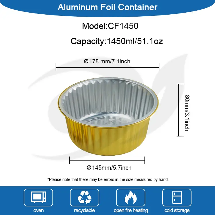 Disposable Smoothwall Aluminium Foil Container