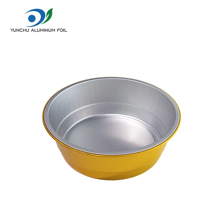 Disegentable Sealed Catering Golden Round Aluminium Foil Containers
