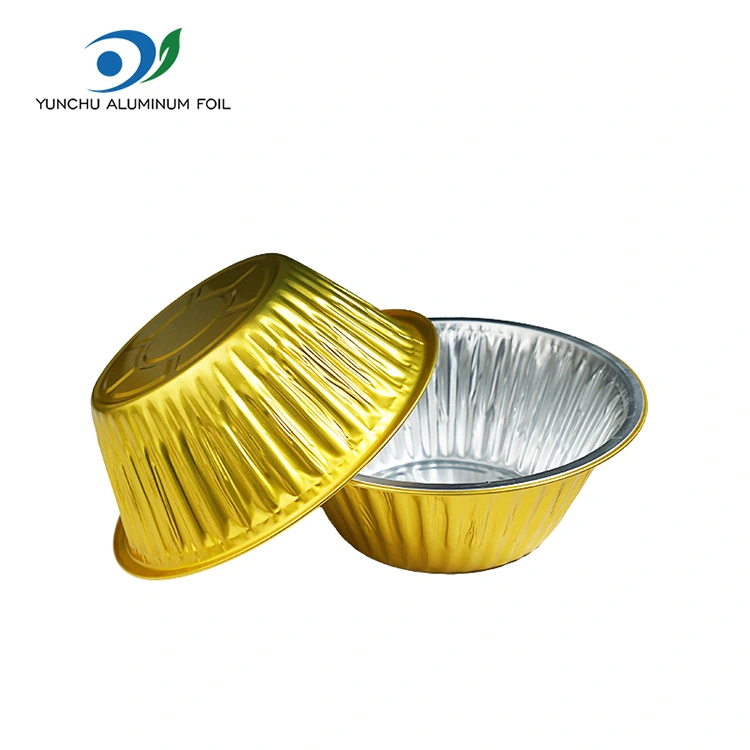 Disposable Takeaway Golden Round Aluminium Foil Containers