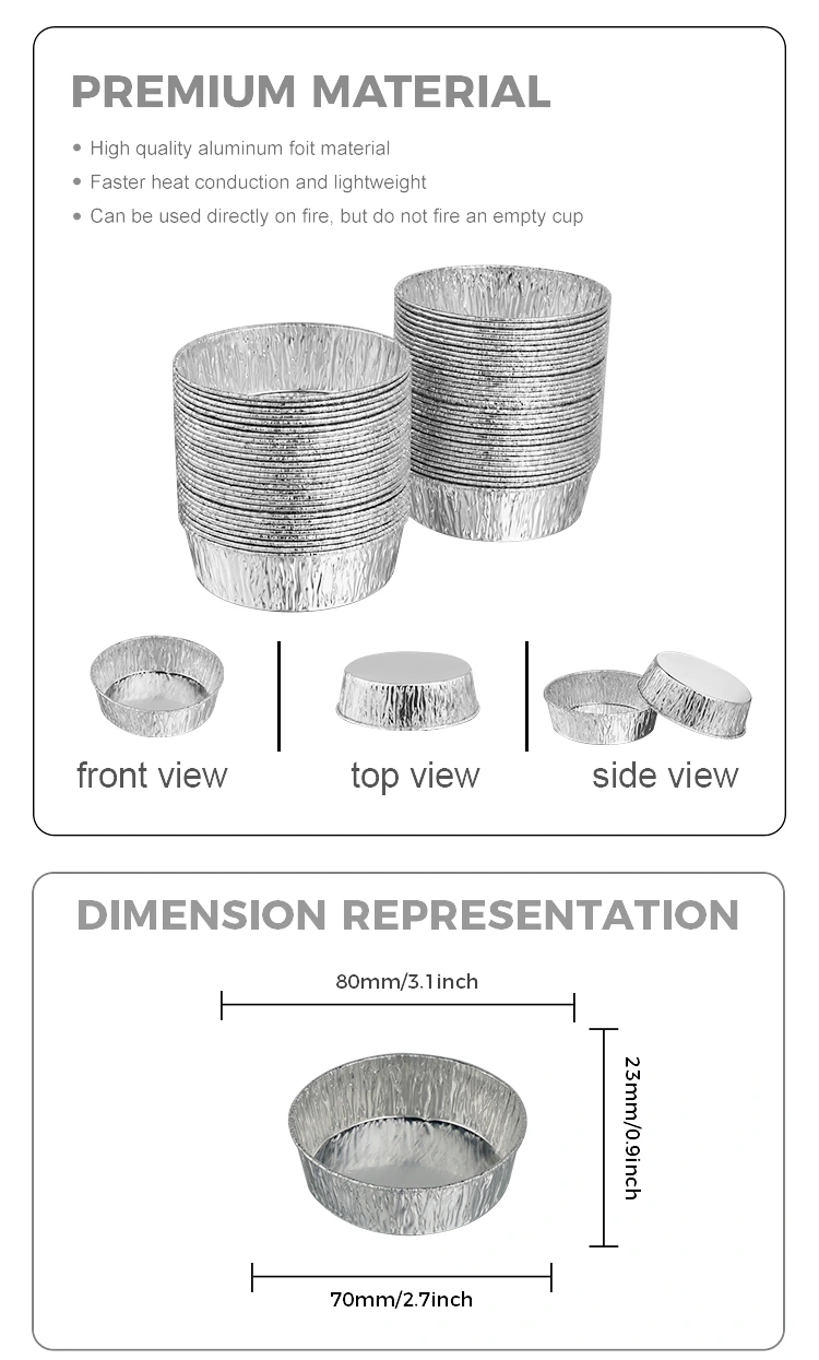 Disposable Baking Air Fryer Silver Aluminum Foil Food Containers