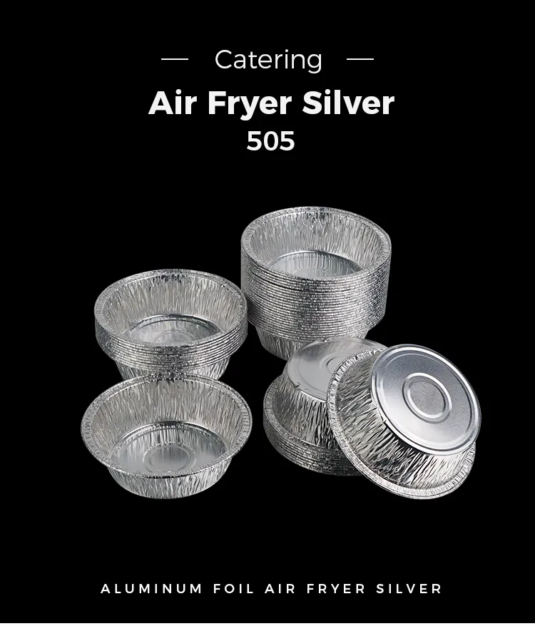 Disposable BBQ Air Fryer Silver Aluminum Foil Food Containers