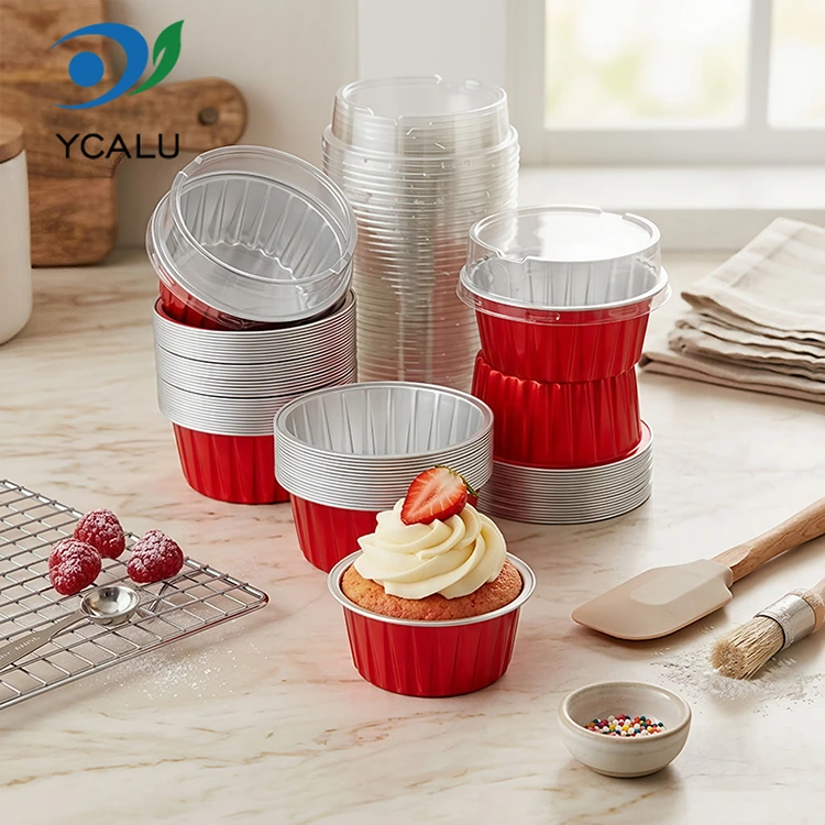 Kue mangkuk berwarna-warni yang dipanggang satu kali, Wadah Aluminium Foil Smoothwall