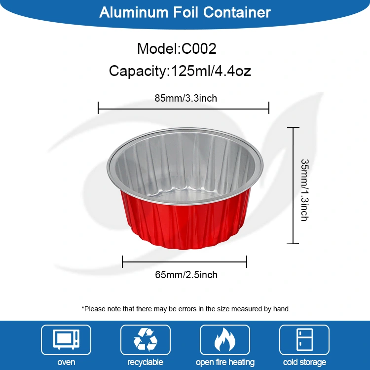 Kue mangkuk berwarna-warni yang dipanggang satu kali, Wadah Aluminium Foil Smoothwall