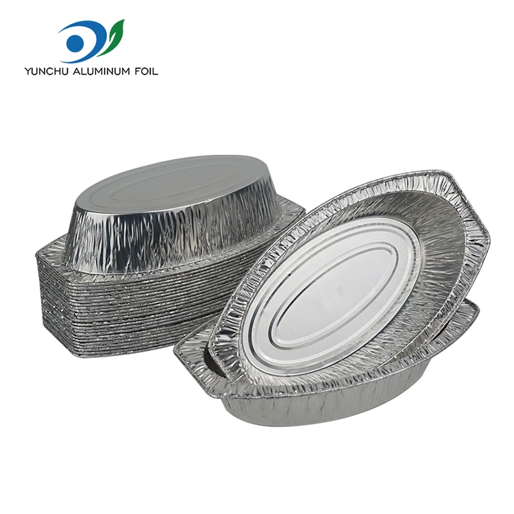 Oval Baked Bread Silver Aluminium Foil Containers