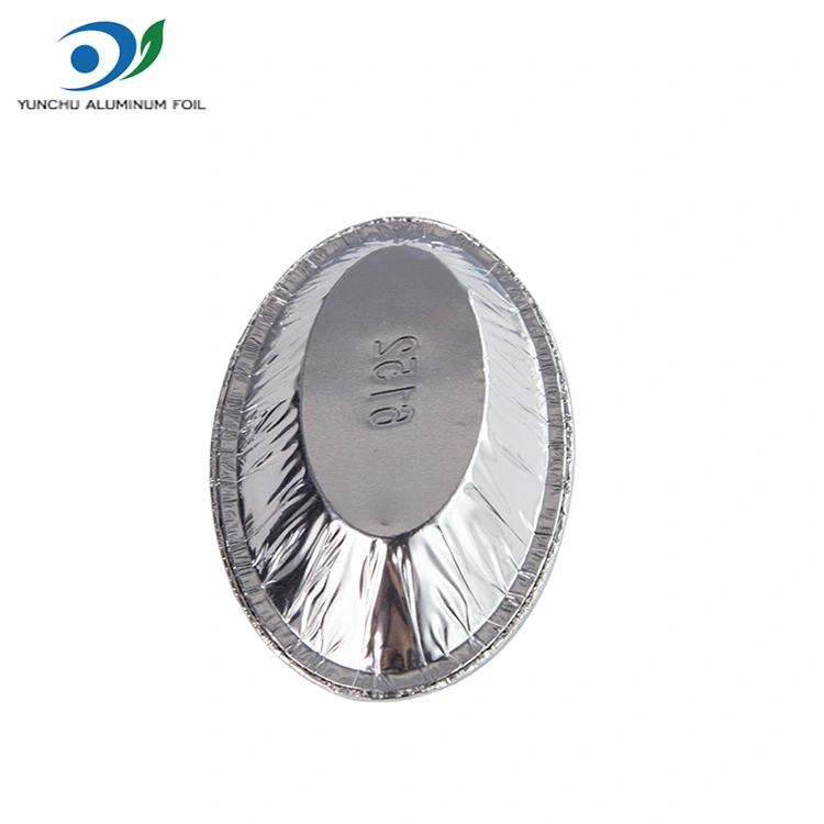 Oval telur tart wadah foil aluminium perak