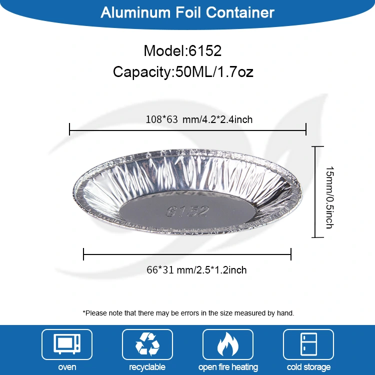 Oval telur tart wadah foil aluminium perak