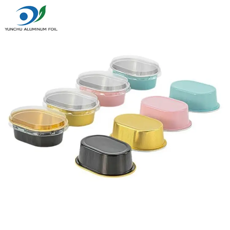 Wadah aluminium foil berdinding ringan oval