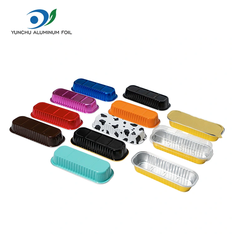 Kue kue persegi panjang smoothwall aluminium foil wadah