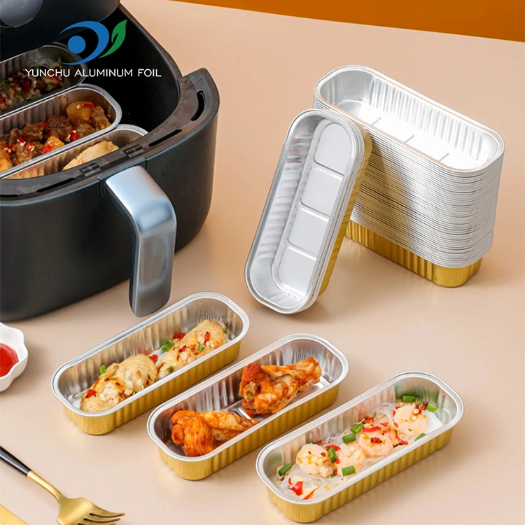 Kue kue persegi panjang smoothwall aluminium foil wadah