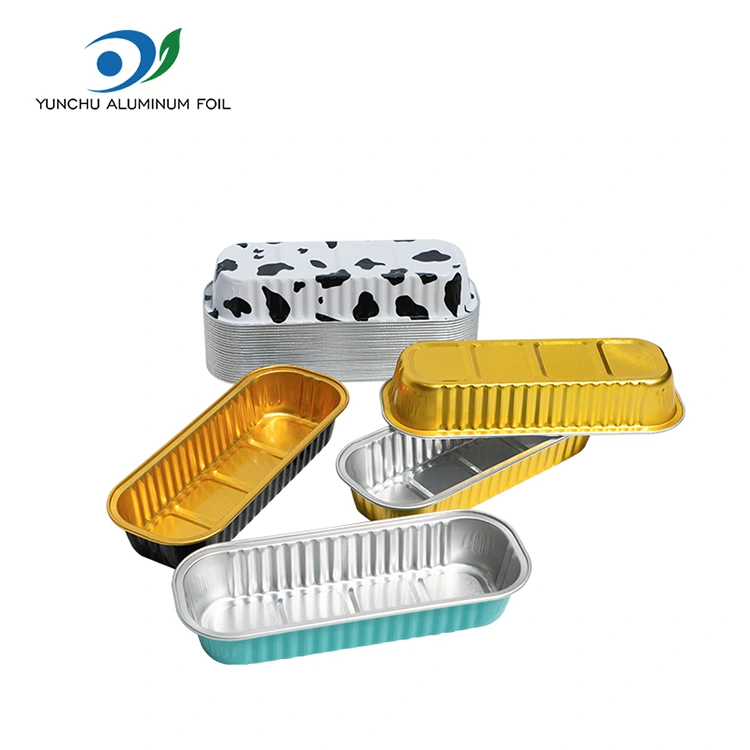 Kue kue persegi panjang smoothwall aluminium foil wadah