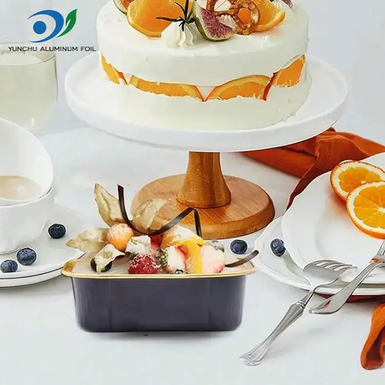 Warna Baking Persegi Panjang Smoothwall Aluminium Foil Container