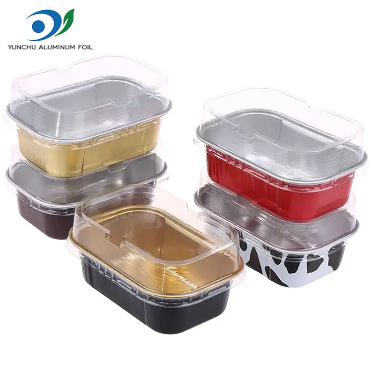 Warna Baking Persegi Panjang Smoothwall Aluminium Foil Container